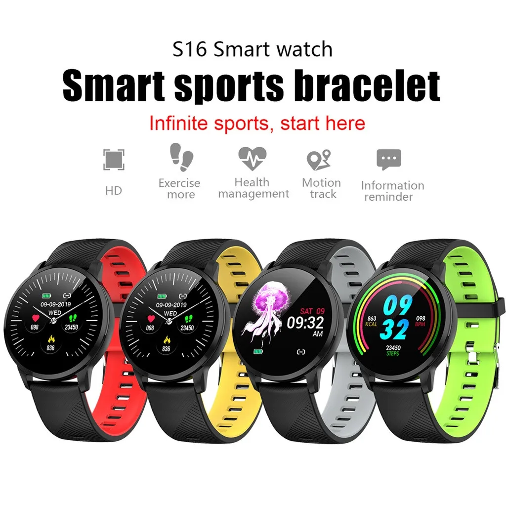 

S16 Smart Watch Fitness Tracker Heart Rate Blood Pressure Monitor Pedometer with Camera Touch Screen Support SIM TF Card