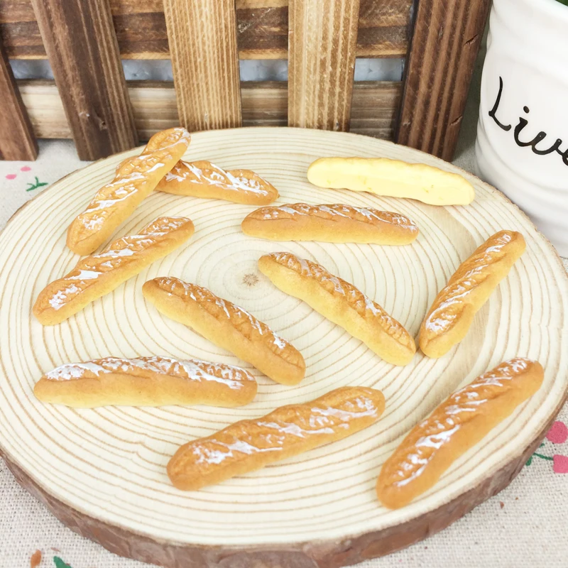 

10Pieces Resin Flatback Flat Back Cabochon Kawaii DIY Resin Craft Decoration Miniature Fake Bread Food Charm:10*47mm