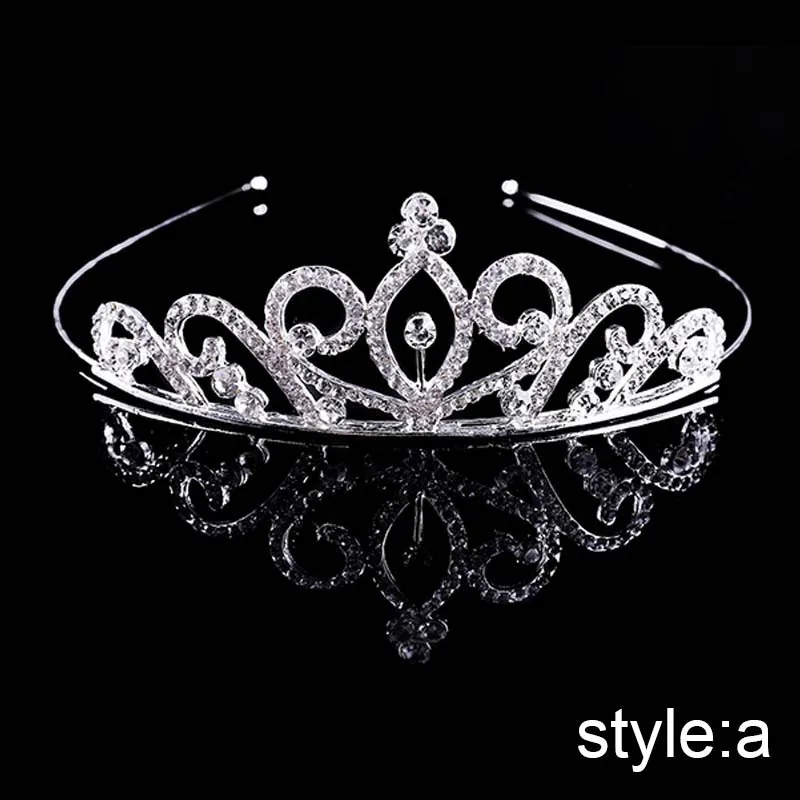 

Bridal Wedding Shining Rhinestone Hair Jewelry Kids Party Fashion Headband Girls Small Size Beauty Princess Tiaras and Crowns