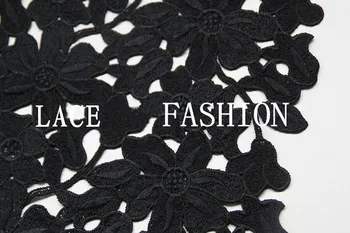 

black hollowed out flowers net lace fabric african lace fabric
