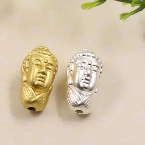 

3D 100% 999 Silver Beads Pure Silver Tibetan Buddha Statue Beads Real Silver Lotus Buddha Beads DIY Bracelet Beads