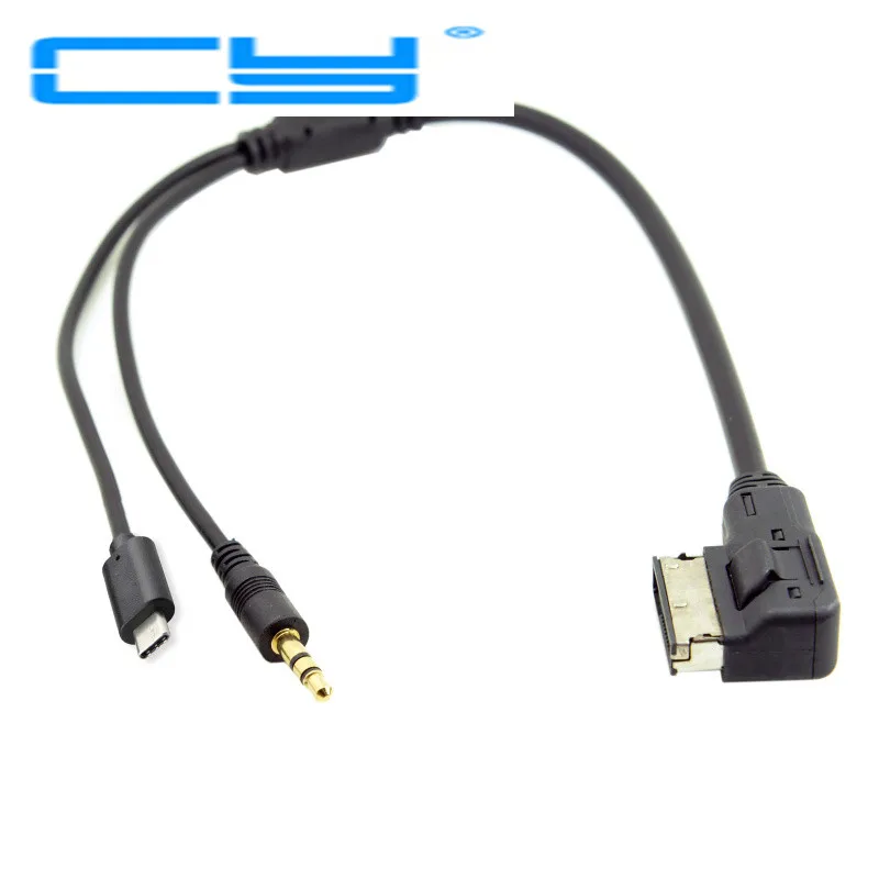 Медиа в AMI MDI стерео 3 5 мм аудио и USB C type c 1 Aux Кабель адаптер для автомобиля VW AUDI 2014 A4