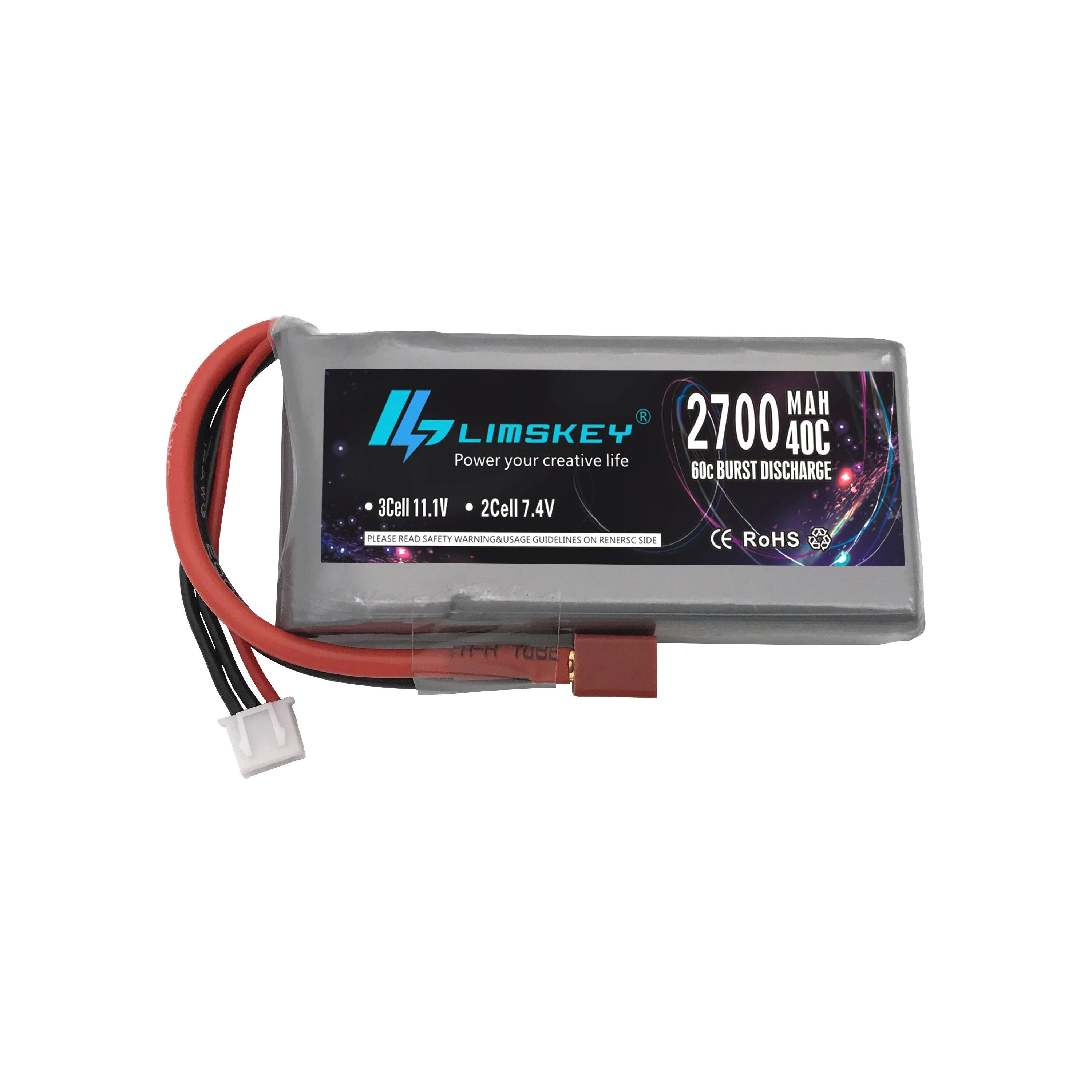 2 шт. Limskey RC Lipo батарея 2s 7,4 V 2700mAh 40C Max 60C для Wltoys 12428 12423 RC автомобилей feiyue 03 Q39 обновленные части батареи