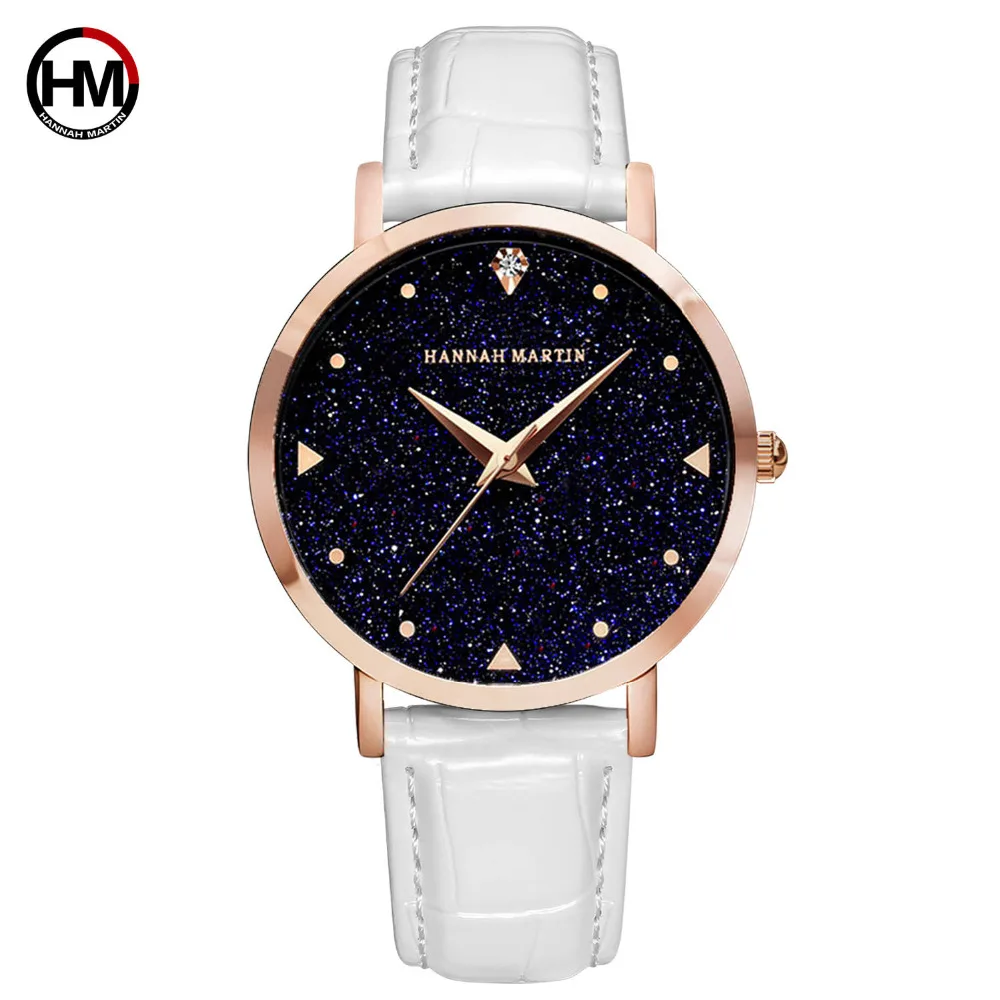 

Top Luxury Brand Japanese Movement Quartz Watch Ladies Waterproof Leather Star Dial Woman Watch Clock