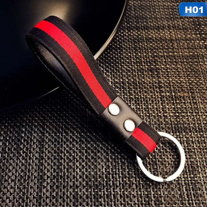 

Fashion Metal and Leather Car Logo Belt Keychain Keyrings Key Chains for Men Women Car Pendant Fashion Jewelry