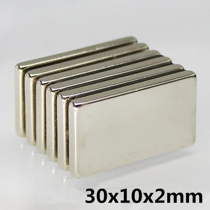 

10pcs 30 x10 x 2 mm N35 Super Strong Small 30*10*2mm Neodymium Magnets Rare Earth Powerful Magnet