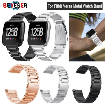 

2018 Metal Strap For Fitbit Versa band strap Screwless Stainless Steel Bracelet For Fitbit Versa Wristbands Replace Accessories