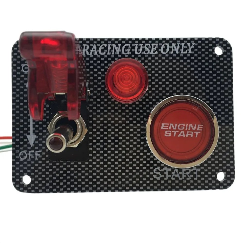 

Multifunctional Power Off Switch Panel Ignition Start Switch Red Push Button Aircraft Kit for Racing Car