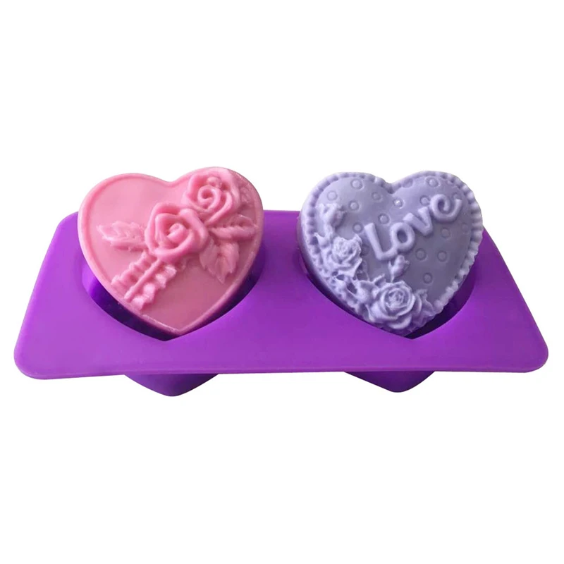 2 Holes Soap Polymer Clay Molds Chocolate Candy Silicone Mould Bakeware