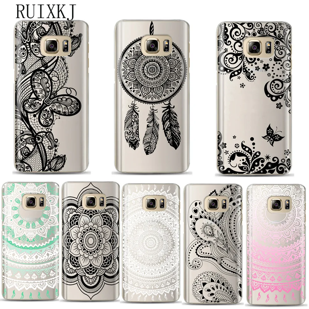 

Floral Lace Mandala Case For Coque Samsung Galaxy Grand Prime S6 S7 Edge S8 S9 Plus J2 J3 J5 J7 A3 A5 A7 2016 2017 A8 2018 Cover