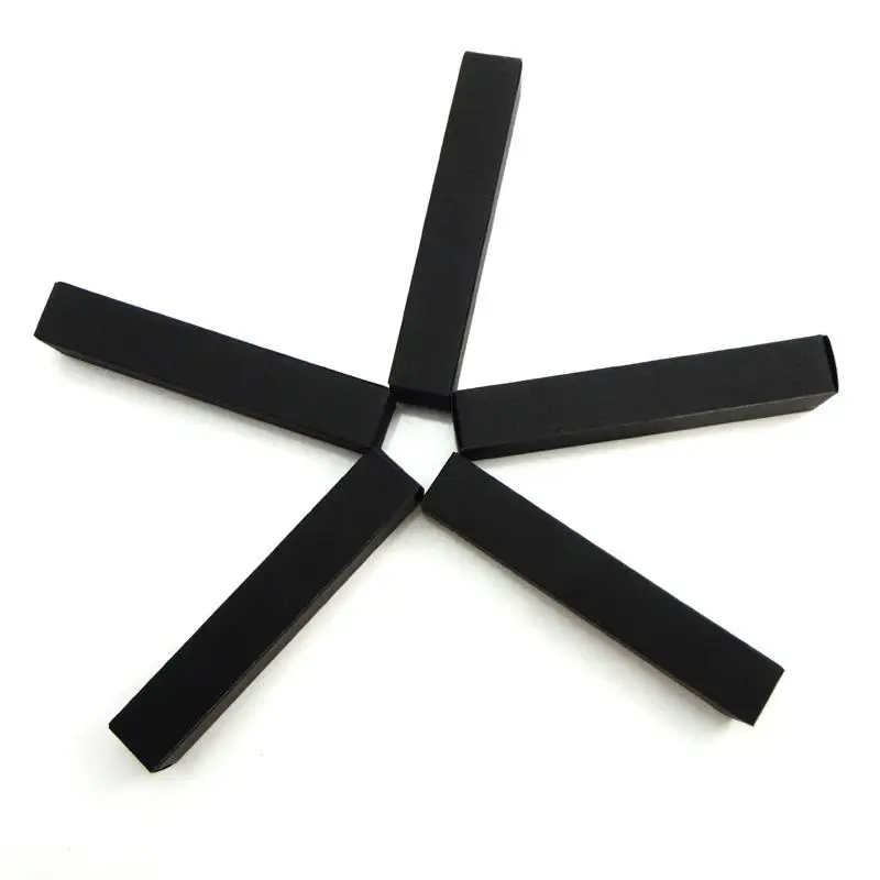 100pcs/lot-2*2*12cm Black Paper Packaging Box for Essential Oil Perfume sample bottle Lipstick DIY Craft Packaging Box