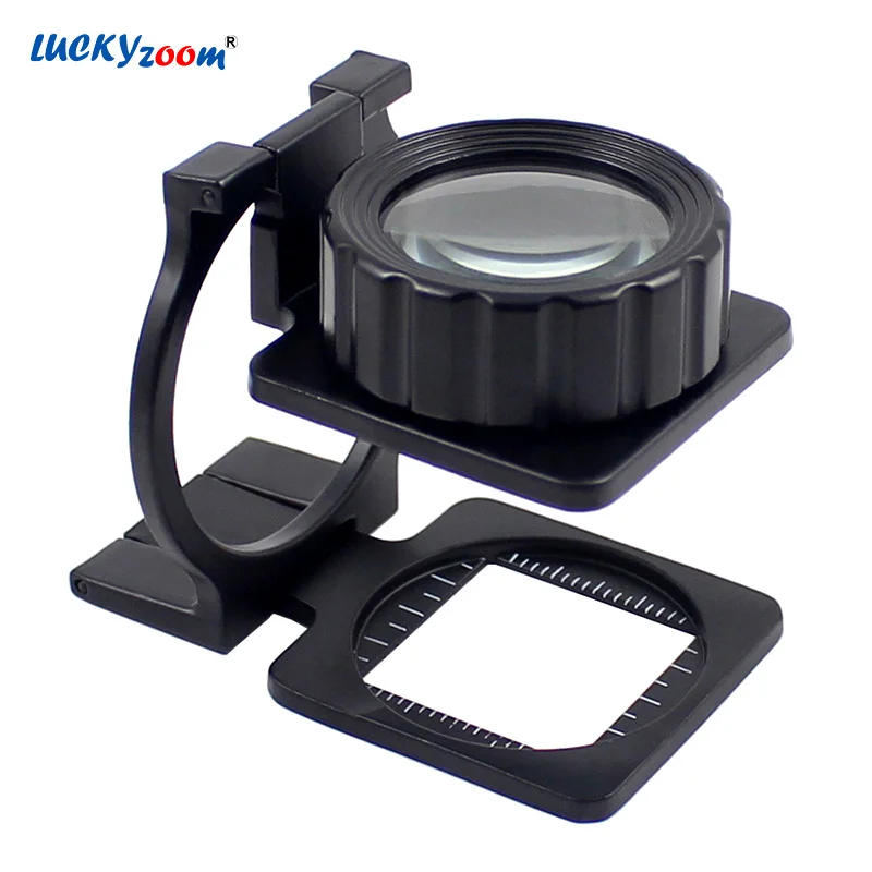 

Table Magnifier 15X Magnifying Glass Cloth Textile Fabrics Inspection Folding Magnifier Scale Optical Glasses Len Jewelry Loupe