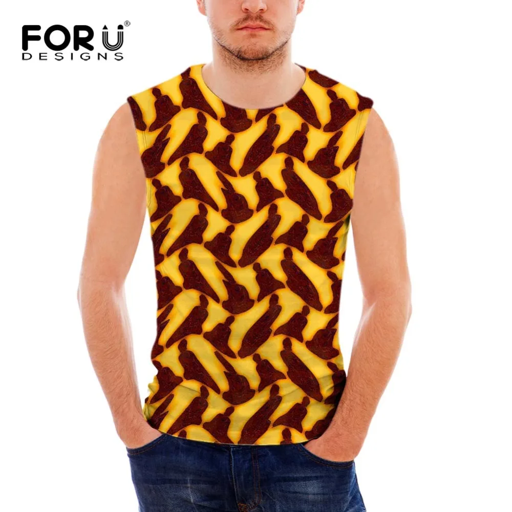 

FORUDESIGNS Men Tank Tops Summer Male Casual Clothing Cotton Spandex Slim Cool African Design O Neck Sleeveless Vest Men Tops