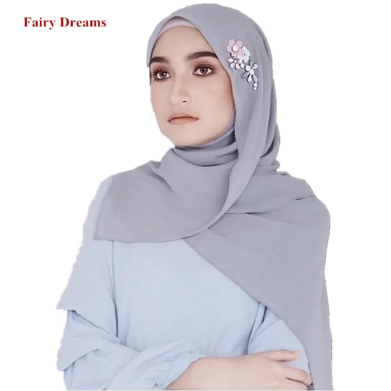 Хиджабы для женщин мусульманское исламское шифоновый шарф взрослый хиджаб