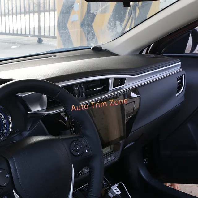 Interior 4pcs Abs Matt Front Center Dashboard Trim For Toyota Interior 4pcs Abs Matt Front Center Dashboard Trim For Toyota Corolla E170 2017 Left