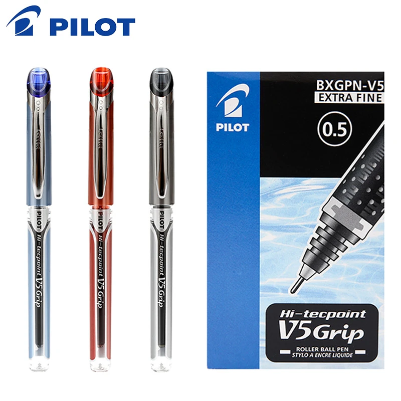 Pilot V5 Hi-tecpoint 0.5mm red extra fine needle point ink pen x 3 pens