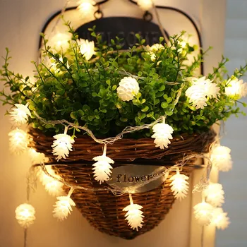 

3M 20 LED String Fairy Light Bulbs Christmas Pine Cone Lighting Decoration For Living Room Wedding Decor Garden Party Christmas