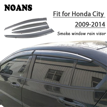 

NOANS 4pcs Stickers For Honda City 2014 2013 2012 2011-2009 Car Styling Accessories ABS Windows Sun Rain Visor Door Shield Trim