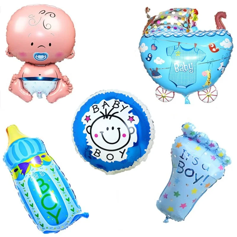 Mixed 5pcs/lot Baby Boy Helium Foil Balloons Globos Baby Shower Ballon