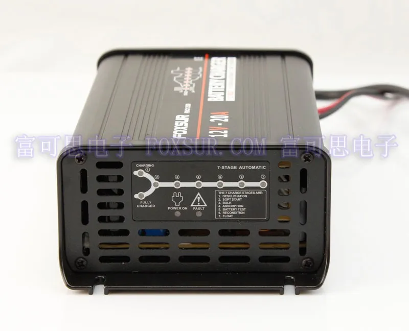 FOXSUR 12V 20A автоматическое умное зарядное устройство, Ремонтный и десульфатор для свинцово-кислотных батарей, автомобильное зарядное устройство высокого качества