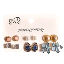 Новая модная женская одежда и аксессуары для девочек день рождения серьги-пуссеты с жемчугом красивые смешивать и матч 6 пар/компл. серьги Рождественский подарок