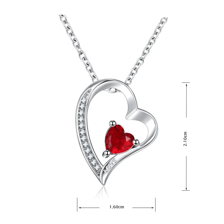 720 red hearts necklace size