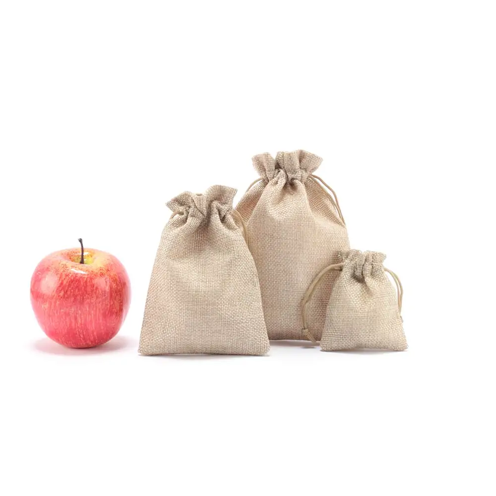 

10PCS Mini Jute Drawstring Burlap Bags Wedding Favors Party Christmas Gift Packing Storage Bag Jewelry Sack Pouches