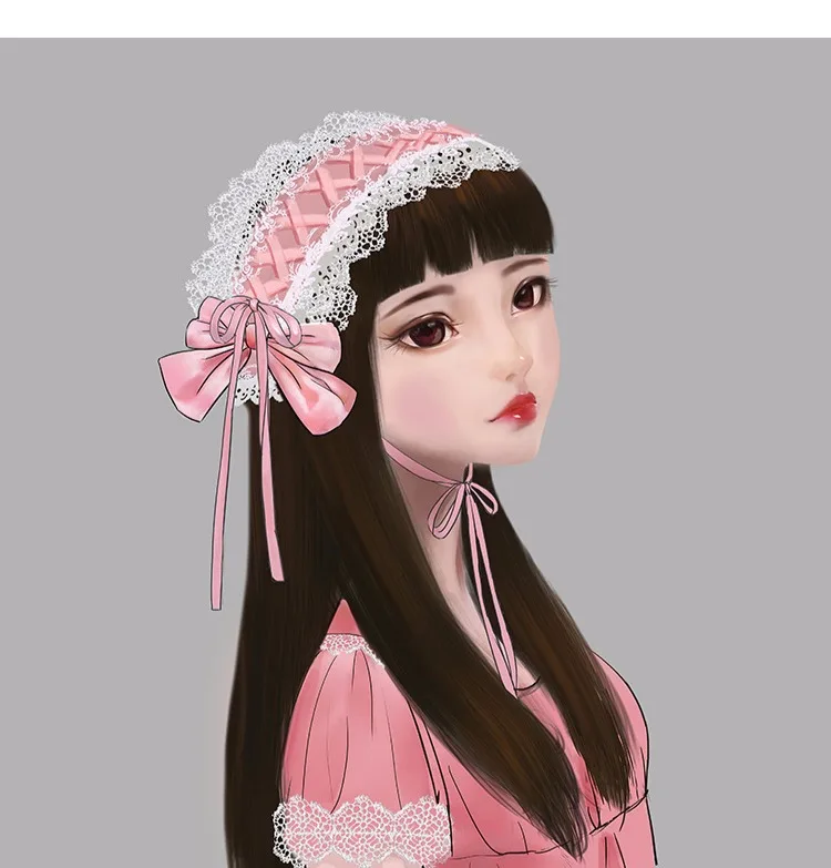 Бесплатная доставка Новинка 2019 года японский милый Лолита повязка для волос головной убор сладкий бантом роскошные, Висячие прорастание