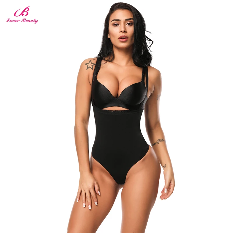 

Lover-Beauty Women's Body Shaper Lace-trimmed Stretch Cotton Bodysuit Vest Shaper Adjustable shoulder strap Waist Shapewear