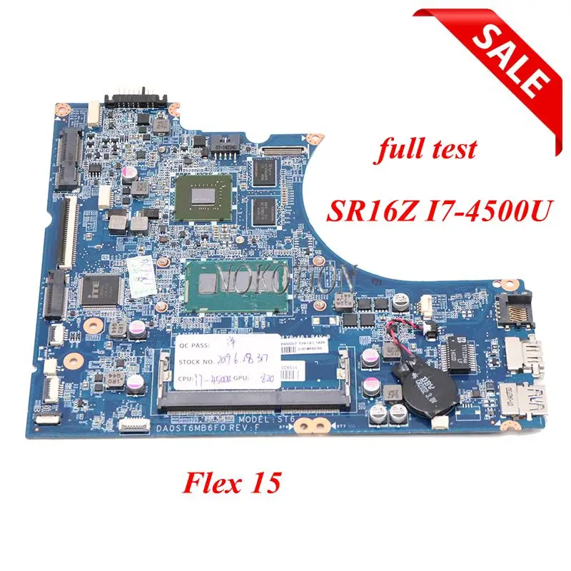 NOKOTION для lenovo IdeaPad Flex 15 6 дюймов Материнская плата ноутбука DA0ST6MB6F0 SR16Z I7-4500U cpu 820 M GPU