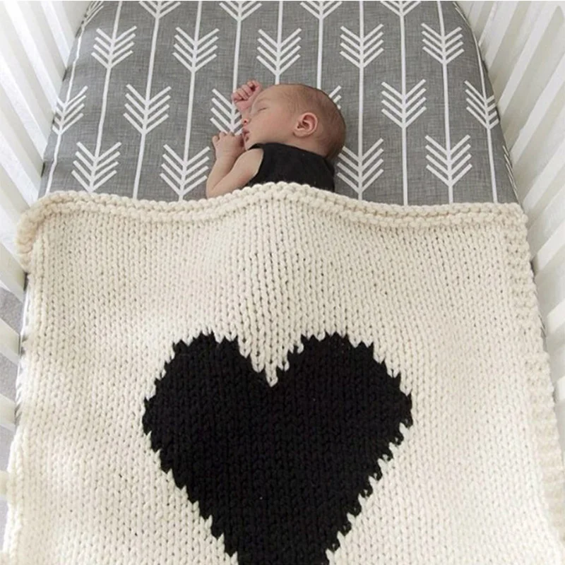 Baby Blankets Newborn 100*78cm Super Soft Knitted Woolen Baby Blanket Wrap Handmade Infant Girls