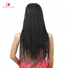 Синтетические плетеные парики на кружеве для женщин плетение волос горячий естественный вид термостойкие коробки косы парик золотой красоты
