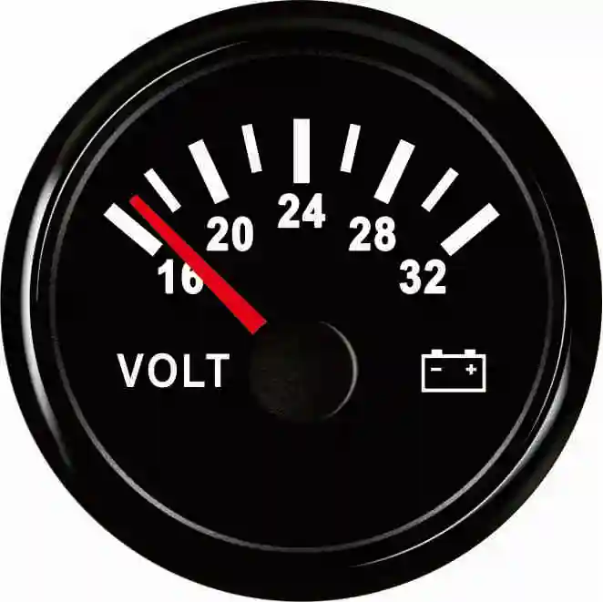52 мм вольтметр 24 В/16-32 В с подсветкой