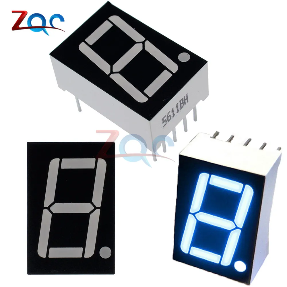 

10PCS 0.56'' 0.56inches 7 Segment 1 Digital LED Display Super Blue Common Anode 0.56 inch