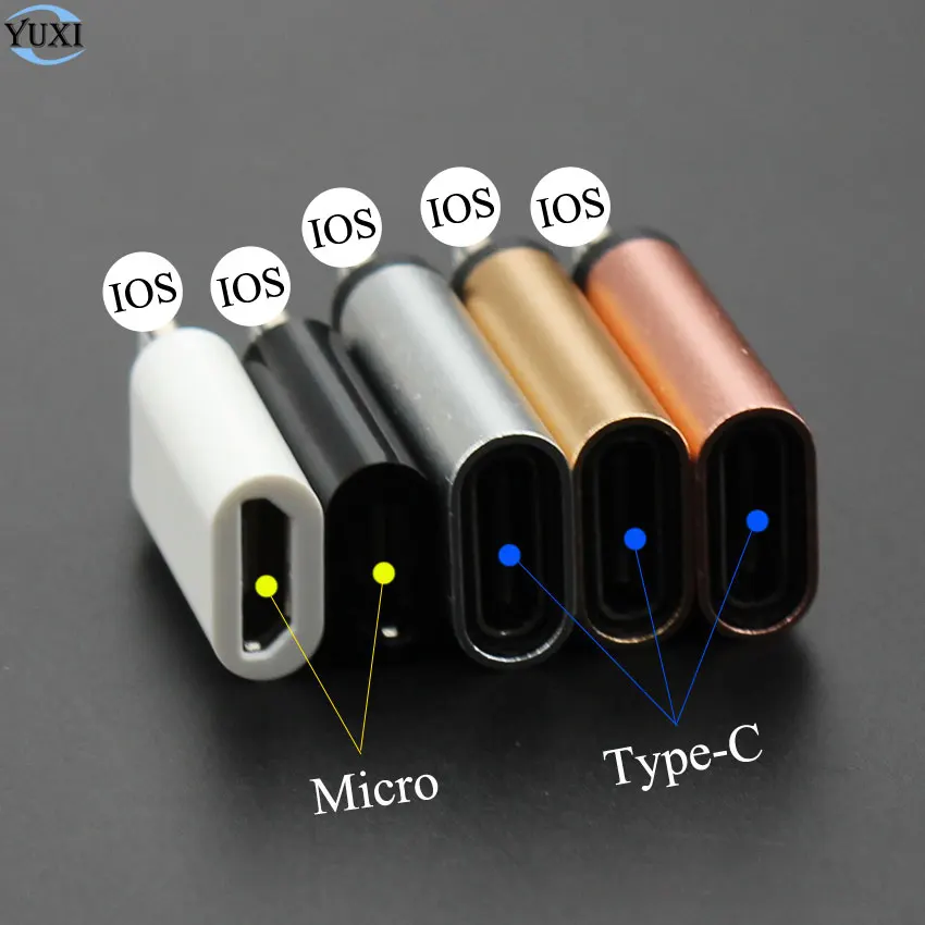 Адаптер зарядного устройства для iPhone 2 шт. переходник мама папа с Micro USB/Type C 6 6s 7 8 Plus