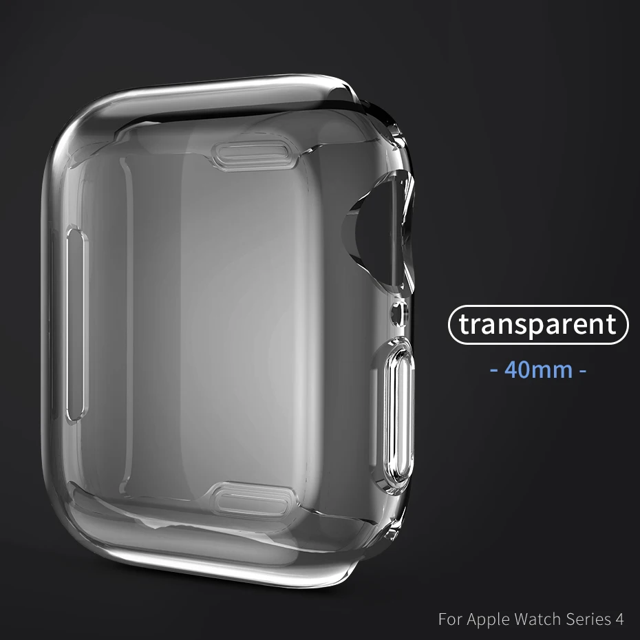 40mm HOCO Ультратонкий ТПУ Защитная пленка для Apple Watch 5 Полная прозрачная мягкая оболочка для IWatch Series 4, корпус 40 мм 44 мм - Цвет: 40mm
