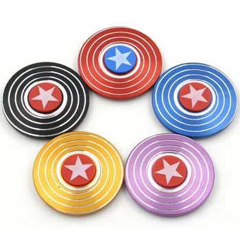 

Creative Super Hero Fidget Spinner Metal Alloy American Captain Shield Fingertip Gyro Hand Spinner EDC Stress Relief Kids Toys