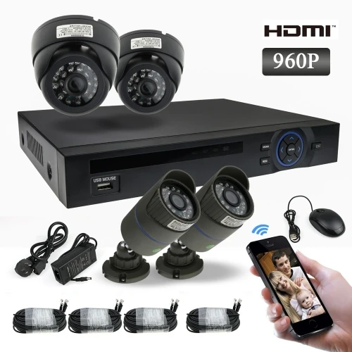 

4*1.3MP HD IP CAMERA CCTV System 4CH FUII 960P NVR CCTV IP CAMERA KIT