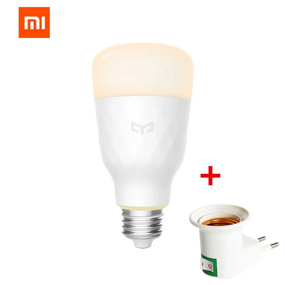 Mi jia Yee светильник, умный светодиодный светильник, Шариковая лампа, Wi-Fi пульт дистанционного управления, Xiaomi mi, домашнее приложение, E27 лампа 10 Вт, 1700 к-6500 К, белый и теплый светильник - Испускаемый цвет: Add E27 EU Adapter