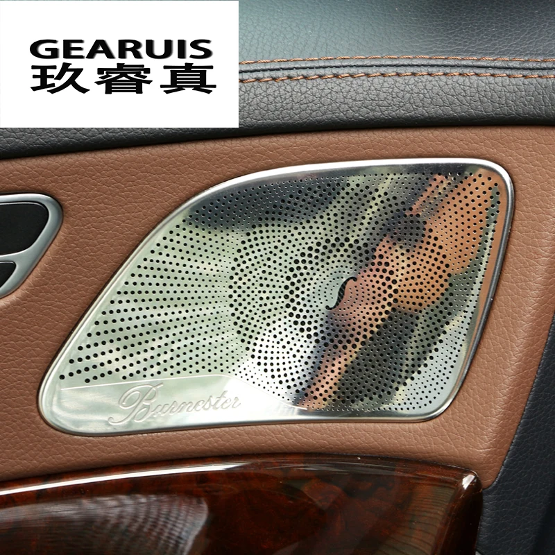 

Car styling stainless steel Audio Speaker Door Loudspeaker Trim Covers Stivkers For Mercedes Benz S class W222 Auto Accessories