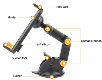 

Dashboard Suction Tablet GPS Mobile Phone Car Holders Adjustable Foldable Mounts Stands For Samsung Galaxy Tab E 9.6 Tab S2 9.7