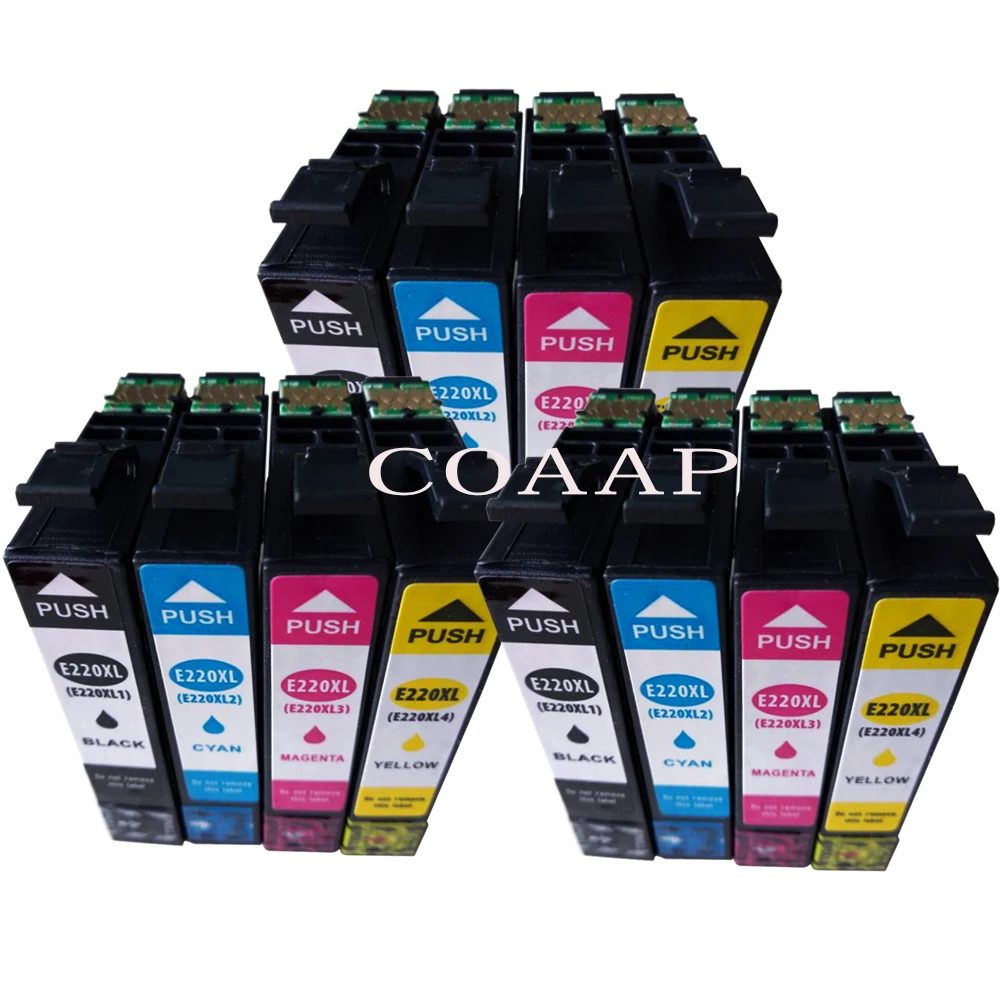 3set 12pk New Compatible 220 T220 XL Ink Cartridges For Epson XP 320 XP 420 XP 424 WorkForce