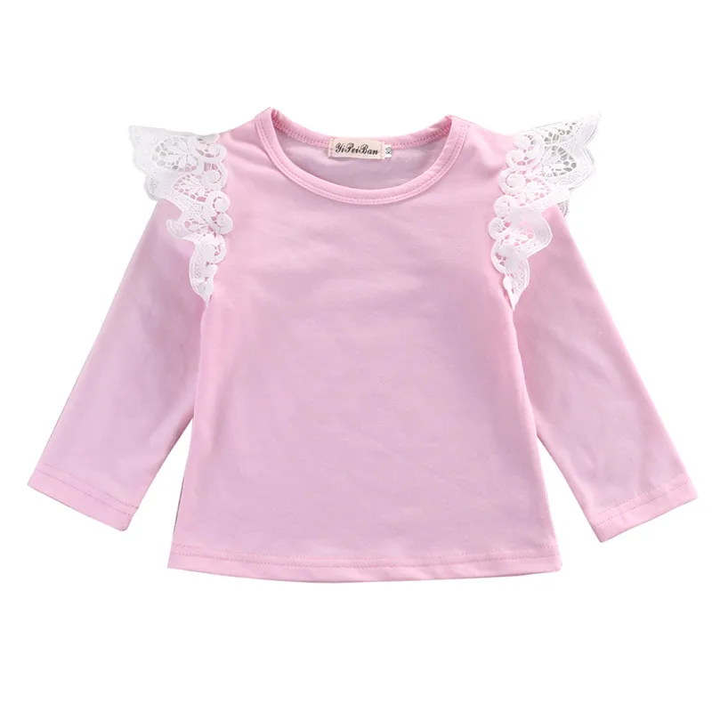 

Infant Newborn Kids Baby Girls Princess 4 Color!! Wholesale Outfit Clothes Lace Long Sleeve T shirt Blouse Casual Clothes