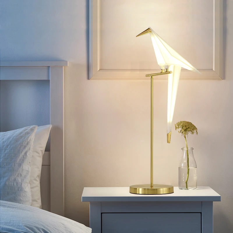 Modern Bird Lampshade Golden base Floor Lamp Light with LED Bulbs Metal Lambader For Living Room Stand Reading Lamp EMS