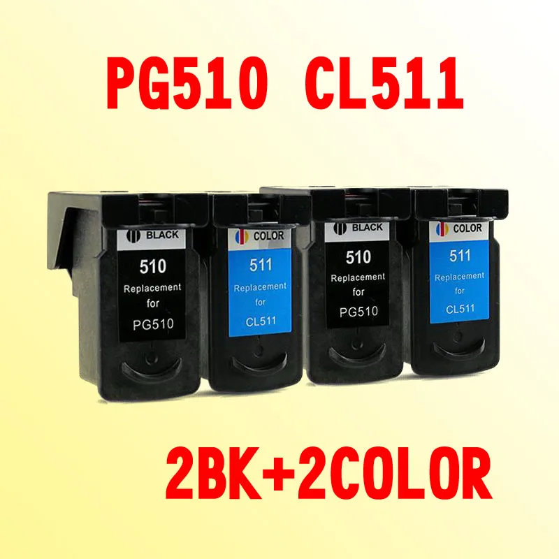 

Картридж чернильный pg510 cl511, совместимый с PG510XL CL511XL PIXMA MP230 MP240 MP490 MP492 MP499 iP2700 MP280 MX320 MX330, 4 шт.