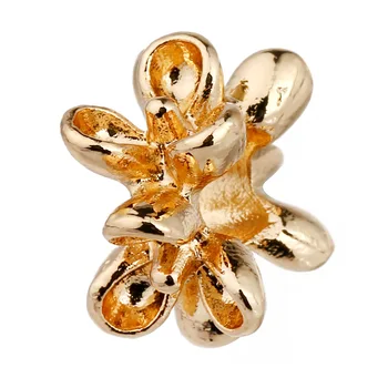 

Classic gold color crystal Charm Fit Pandora Bracelet Lovely flowers DIY beads Ethnic Jewelry