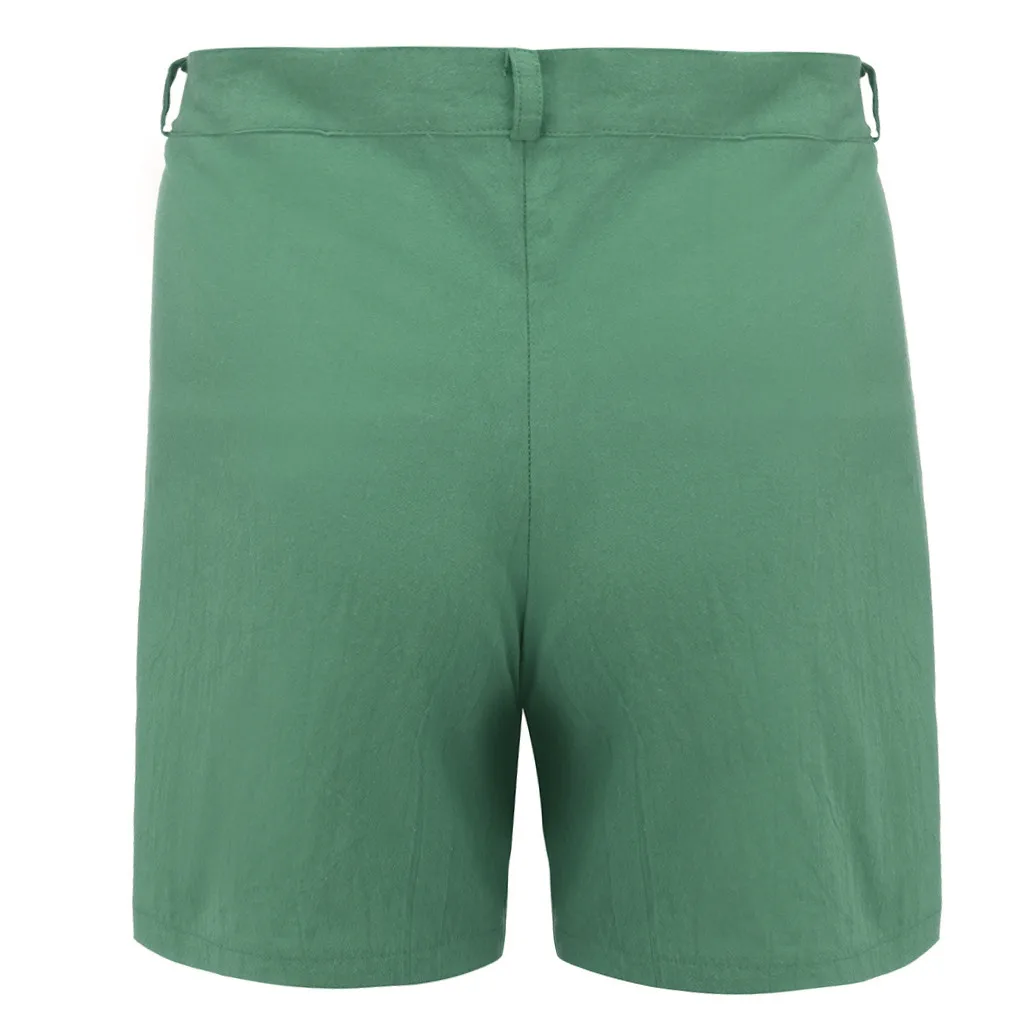Womail шорты женские короткие летние модные однотонные хлопковые и льняные карманы повседневные винтажные прямые шорты Jun11