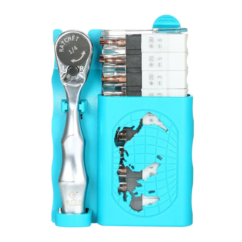 

PENGGONG Screwdriver 12pcs Mini Ratchet Wrench Close Quarter Ratcheting Double Ended Bit Set with Slotted Hexagon