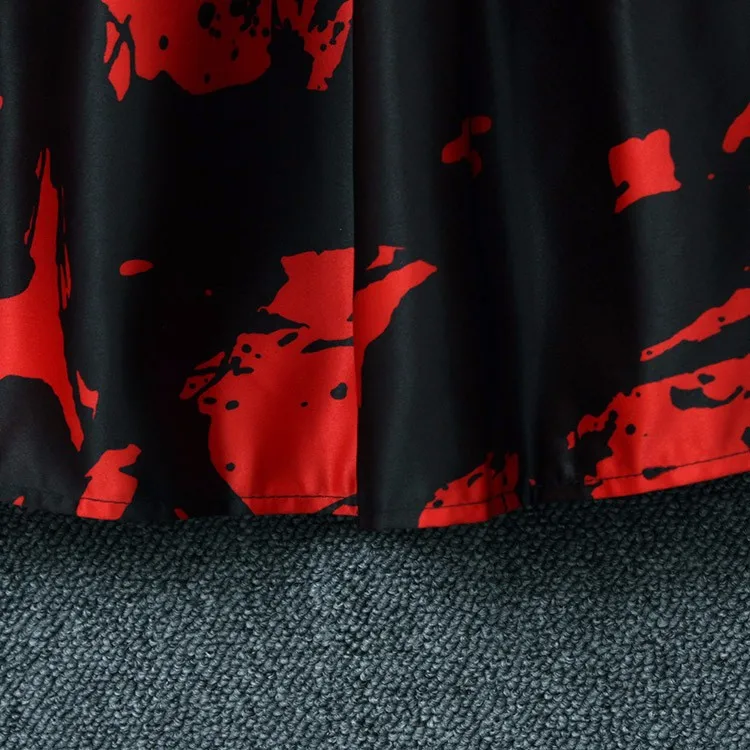 Neophil, черные и красные плиссированные винтажные Сатиновые женские расклешенные юбки миди с высокой талией и принтом граффити, Jupe Femme Saias S1607021