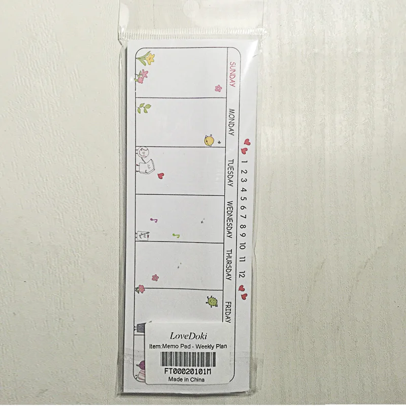 2019 корейский мини Еженедельный план планировщик наклейки memo pad милые животные цветочный Sticky Note повестки дня канцелярские офисные школьные